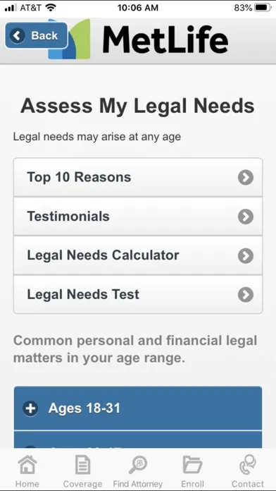 Скриншоты MetLife Legal Plans